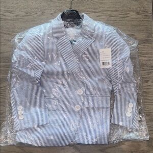 Vineyard Vines Blue and White Striped seersucker Blazer